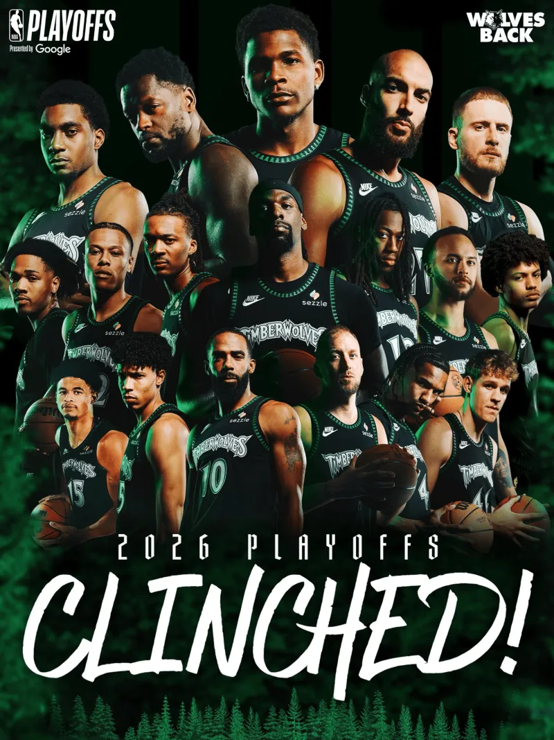 森林狼连续5年打进季后赛，此前17年期间仅17-18打进季后赛